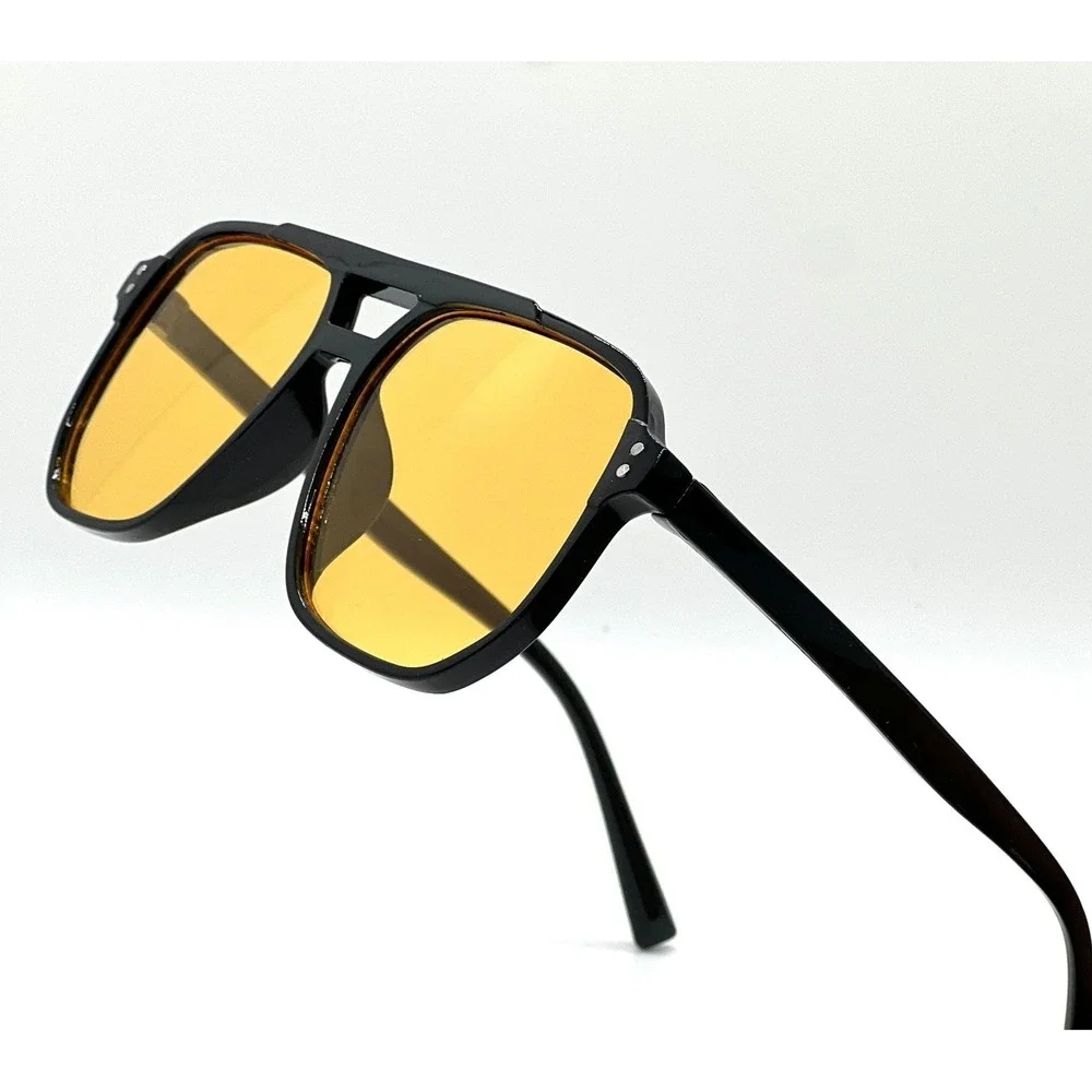 Men Retro‎ Vintage 70s Sunglasses Yellow Lens Shades Street Wear Eye Glasses Hot